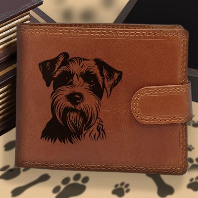 Pánská s motivem pro milovníky psů s obrázkem pejska Malý knírač 2 Vínová peněženka Carlo
