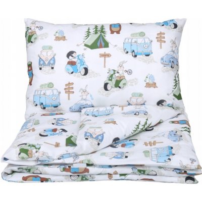 EliNeli povlečení Kempování se Zvířátky zelené 90 x 120 cm – Zboží Dáma