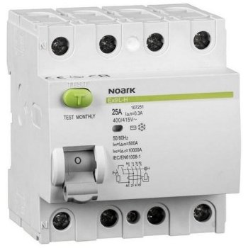 Noark 108175 Ex9L-H 4P 25A AC 30mA