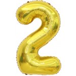 PartyDeco Fóliový balónek číslo 2 zlatý 35 cm – Zboží Dáma