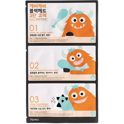 A'pieu Goblin Blackhead 3-Step Nose Sheet 3 g, 0.2 g, 3 g – Zboží Dáma