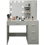 Aga toaletní stolek se zrcadlem a osvětlením šedý MRDT23 – Zboží Dáma