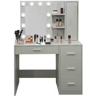 Aga toaletní stolek se zrcadlem a osvětlením šedý MRDT23 – Zboží Dáma