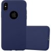 Pouzdro a kryt na mobilní telefon Apple Cadorabo pouzdro pro Apple iPhone X / XS v barvě CANDY DARK Modrá Flexibilní TPU silikonový kryt Ultra Slim Soft Back Cover Case Bumper