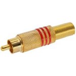 Dexhal RCA cinch zlacený konektor, na kabel, samec barevná varianta Červená – Hledejceny.cz