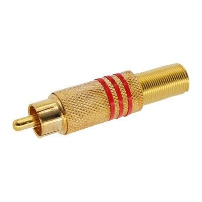 Dexhal RCA cinch zlacený konektor, na kabel, samec barevná varianta Červená – Hledejceny.cz