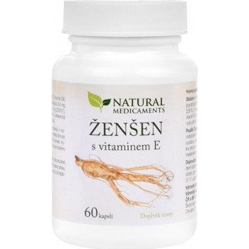 Natural Medicaments Ženšen + Vitamín E 60 kapslí