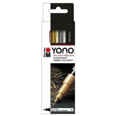 Marabu YONO Sada akrylových popisovačů - metalické barvy 4x 0,5-1,5 mm – Sleviste.cz