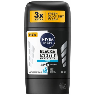 Nivea Men Black & White Invisible Fresh deostick 50 ml – Hledejceny.cz