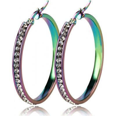Impress Jewelry ocelové kruhy s krystaly Rainbow 2206291037573268 – Zboží Mobilmania