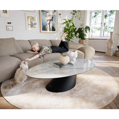 Delife Edge oválný 140×80 cm keramika Onyx Pearl Casilda Titanová barva – Hledejceny.cz