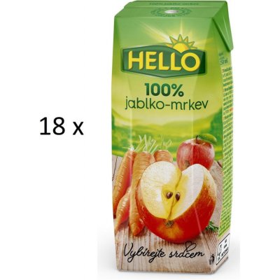 Hello 100% Jablko mrkev 18 x 250 ml – Zboží Mobilmania