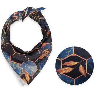 Biante bavlněný šátek Sandra SA-232 Tmavě modré hexagony – Zboží Mobilmania