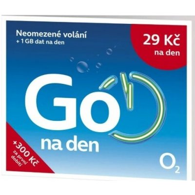 SIM karta O2 s tarifem GO na den - kredit 100 Kč – Sleviste.cz