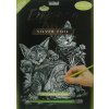 Škrábací  obrázek Royal & Langnickel vyškrabovací obrázek 20x25 cm stříbrný Kočky