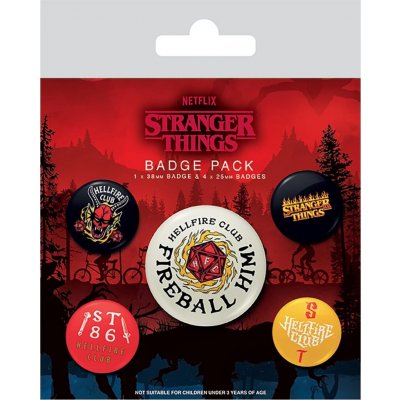 Stranger Things - set odznaků Hellfire club – Zboží Mobilmania