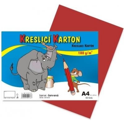 STEPA Karton kreslicí barevný A4 180g / 50l červený – Zboží Dáma