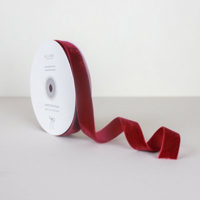 Bella Rose Sametová stuha 2 cm – Wine (10 m), červená barva, textil – Zboží Dáma