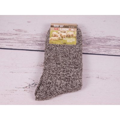 Termo ponožky teplé s ovčí vlnou UK LOOKen hnědý melír – Zboží Mobilmania