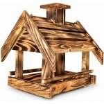 BerryHome Velké dřevěné krmítko pro ptáky s řetízkem 38 × 35 × 40 cm – Hledejceny.cz