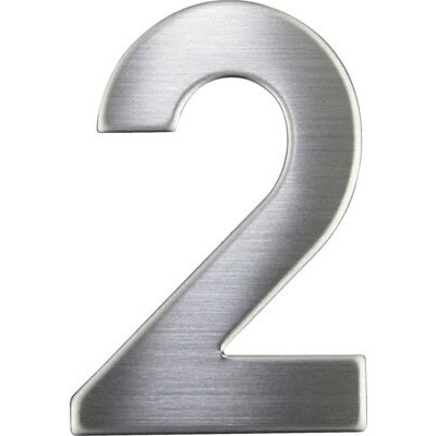 Nerezové číslo 2 v plochém „2D“ provedení RN.75L.2.N – Sleviste.cz