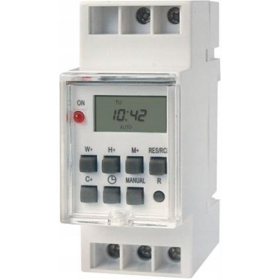 Spínací hodiny GETI GE2 na DIN lištu digitální týdenní – Sleviste.cz