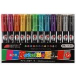 Akrylové barvy 12ml 12ks i na keramiku,sklo,kameny v krabičce 11x26cm – Zboží Dáma