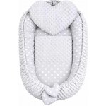 New Baby Luxusní hnízdečko s polštářkem a peřinkou Srdíčko šedá – Zboží Mobilmania