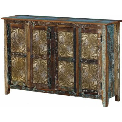 Sanu Babu Skříňka z recyklovaného dřeva mosazné kování 150x40x100cm – Zboží Dáma