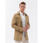Ombre Clothing pánský kabát světle hnědý – Zboží Mobilmania