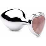 Booty Sparks Gemstones Rose Quartz Heart Anal Plug Medium – Zboží Dáma