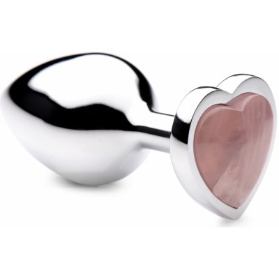 Booty Sparks Gemstones Rose Quartz Heart Anal Plug Medium – Zboží Dáma