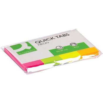 Samolepicí záložky Q-Connect - papírové, 4 barvy