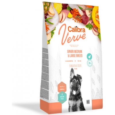 Calibra Dog Verve GF Junior Medium & Large Chicken & Duck 3 x 12 kg