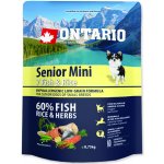 Ontario Senior Mini Fish & Rice 2 x 0,75 kg – Hledejceny.cz