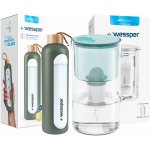 Wessper AquaClassic Crystalline 2,5 l s filtrem + skleněná láhev ActiveMax Crystalline se silikonovým obalem 1 l mátová – Sleviste.cz