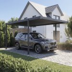 Konsta Carport Přístřešek na auto 300x500cm sloupky 8x8cm antracit