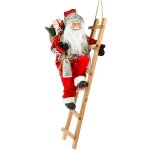 LAALU Vánoční dekorace - santa s žebříkem, červený, 65 cm – Hledejceny.cz