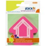 Samolepicí blok na poznámky, ve tvaru šipky, 70 × 70 mm, 50 listů, STICK N, magenta 21542 – Hledejceny.cz