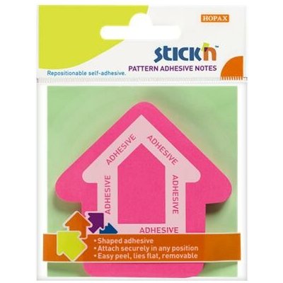 Samolepicí blok na poznámky, ve tvaru šipky, 70 × 70 mm, 50 listů, STICK N, magenta 21542 – Hledejceny.cz