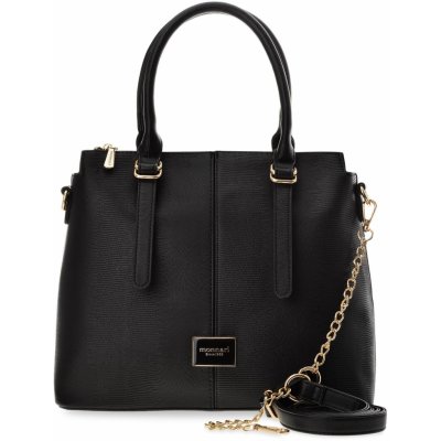 Monnari velká dámská kabelka aktovka shopper bag s reliéfní texturou kůže černá