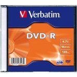 VERBATIM DVD-R 4,7GB 16x, slimbox, 100ks (43547) – Zbozi.Blesk.cz