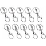 Přívěsek na klíče Kroužky na klíče s řetízkem a karabinou stříbrná – Sleviste.cz