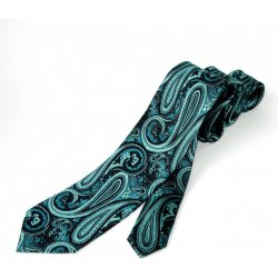 Lee-Openheimer hedvábná kravata šedá paisley šířka