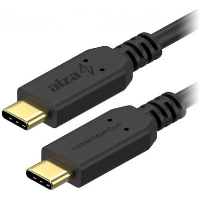 AlzaPower APW-CBTC4020B Core USB-C to USB-C 2.0 100W, 2m, černý – Zboží Mobilmania