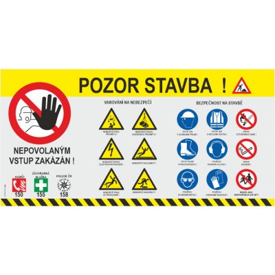 Pozor stavba banner s oky 50x100cm – Sleviste.cz
