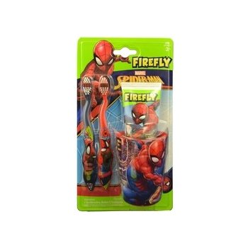 Spiderman Firefly kartáček na zuby 2 ks + zubní pasta 75 ml + kelímek dárková sada