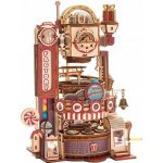 Robotime Rokr 3D dřevěné puzzle Kuličková dráha: Továrna na čokoládu s LED světly 420 ks – Sleviste.cz