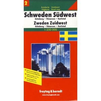 Jihozápadní Švédsko Göteborg 1:250 000 mapa FB