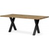 Jídelní stůl Dřevěný jídelní stůl Autronic Stůl jídelní, 200x100x75 cm,masiv dub, kovová noha ve tvaru písmene&quotX&quot, černý lak (DS-X200 DUB)